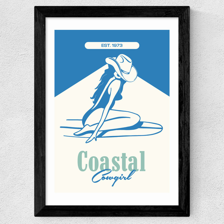 Coastal Cowgirl Blue Wide Black Frame