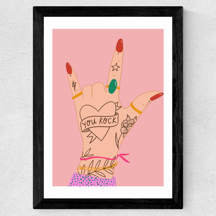 You Rock by Emmy Lupin Studio Wide Black Frame