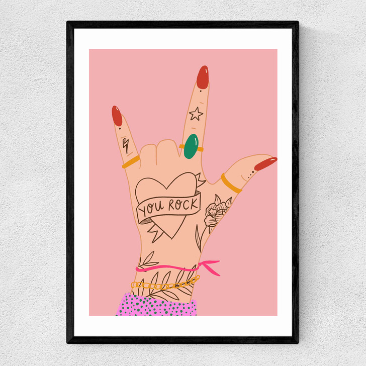 You Rock by Emmy Lupin Studio Narrow Black Frame