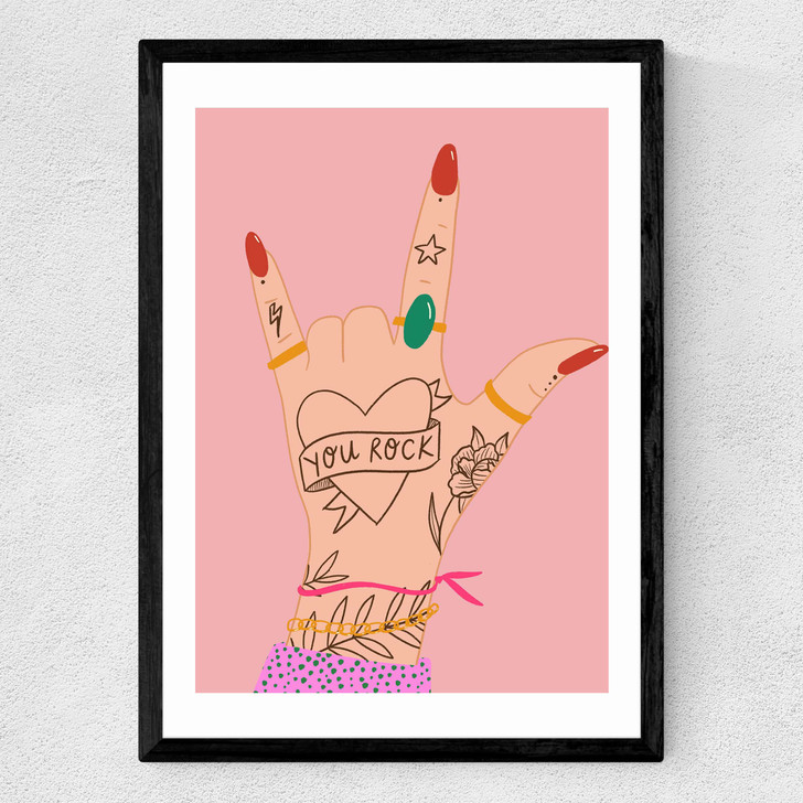 You Rock by Emmy Lupin Studio Medium Black Frame