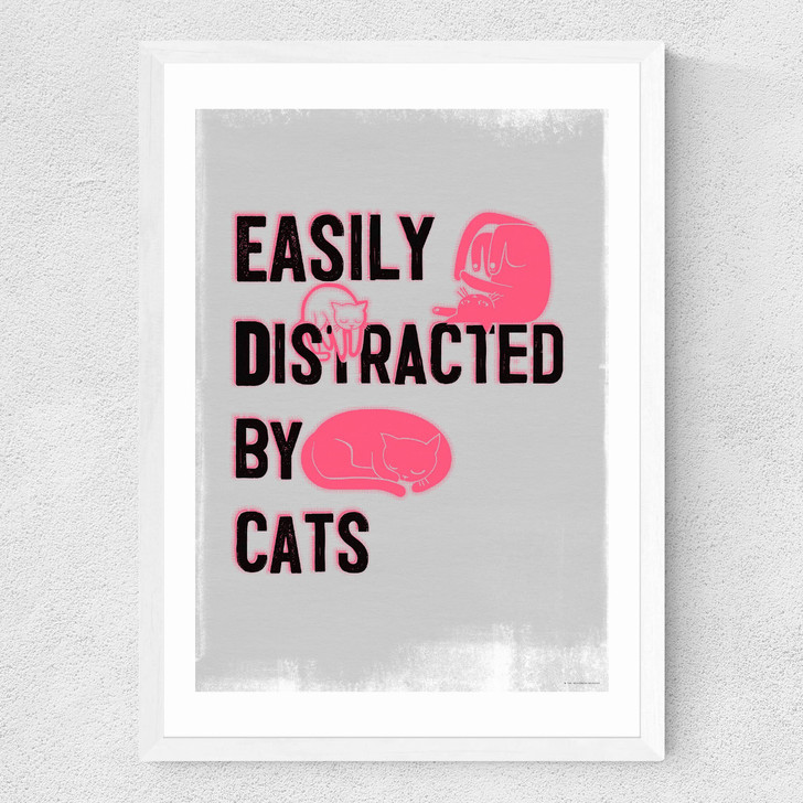 Easily Distracted Medium White Frame