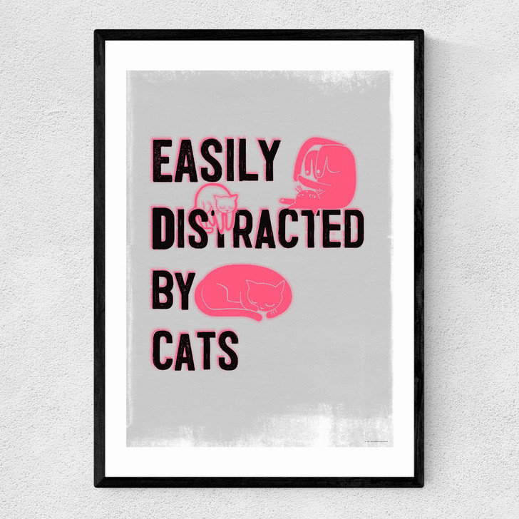 Easily Distracted Narrow Black Frame