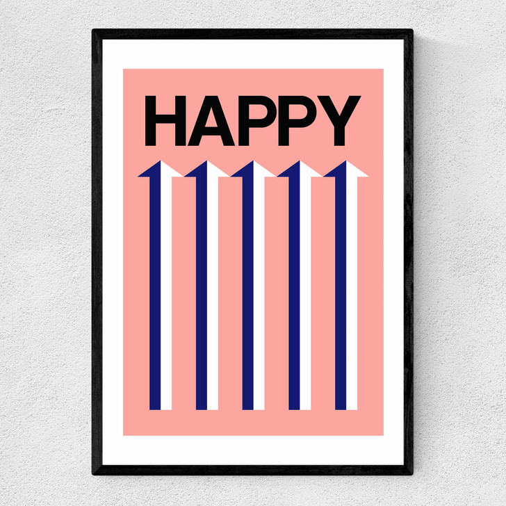 Happy Pink Narrow Black Frame Happy Pink Narrow Black Frame