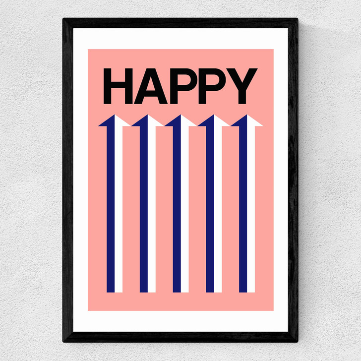 Happy Pink Medium Black Frame Happy Pink Medium Black Frame
