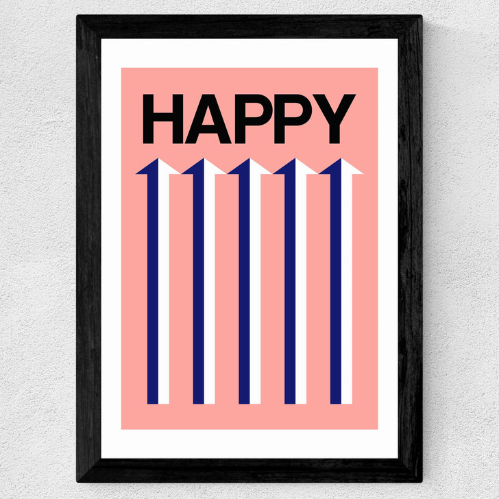 Happy Pink Wide Black Frame Happy Pink Wide Black Frame