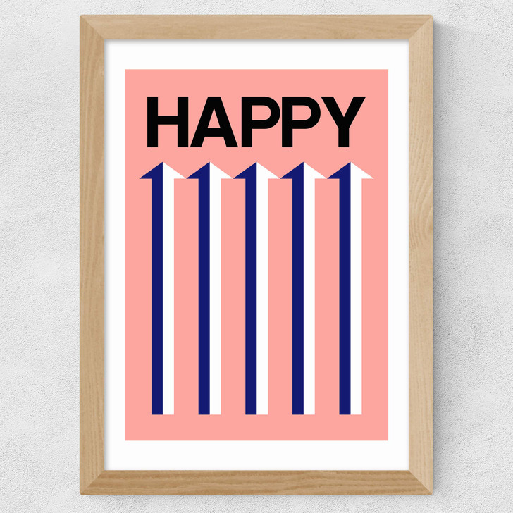 Happy Pink Wide Oak Frame Happy Pink Wide Oak Frame