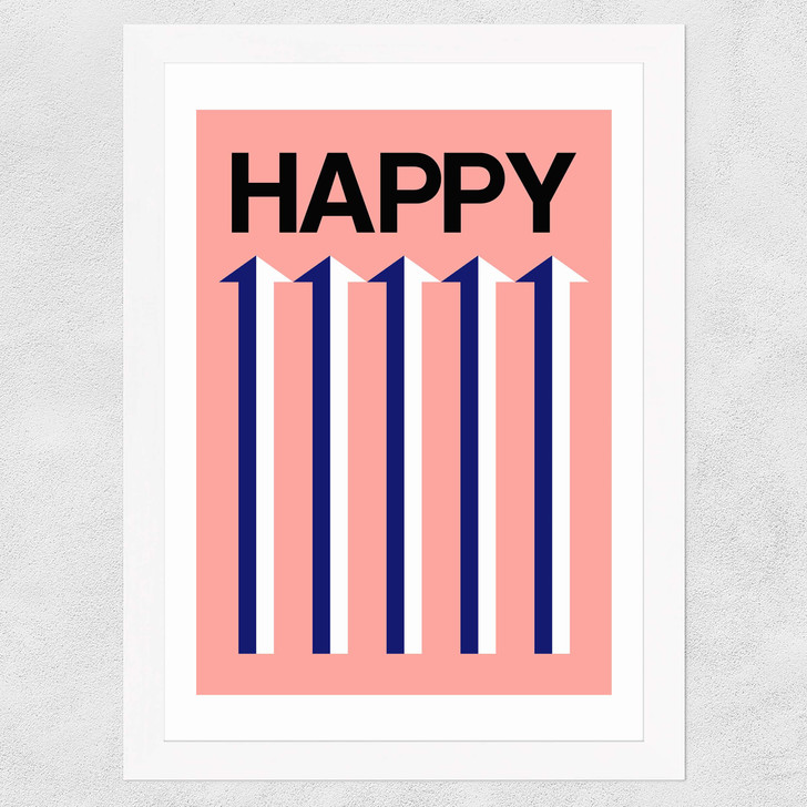 Happy Pink Wide White Frame Happy Pink Wide White Frame