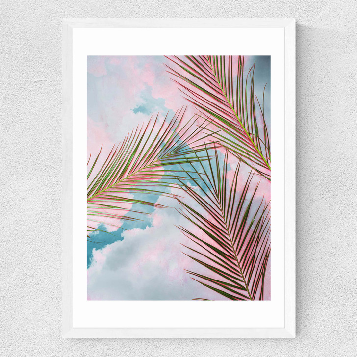 Palms + Sky Medium White Frame Palms + Sky Medium White Frame