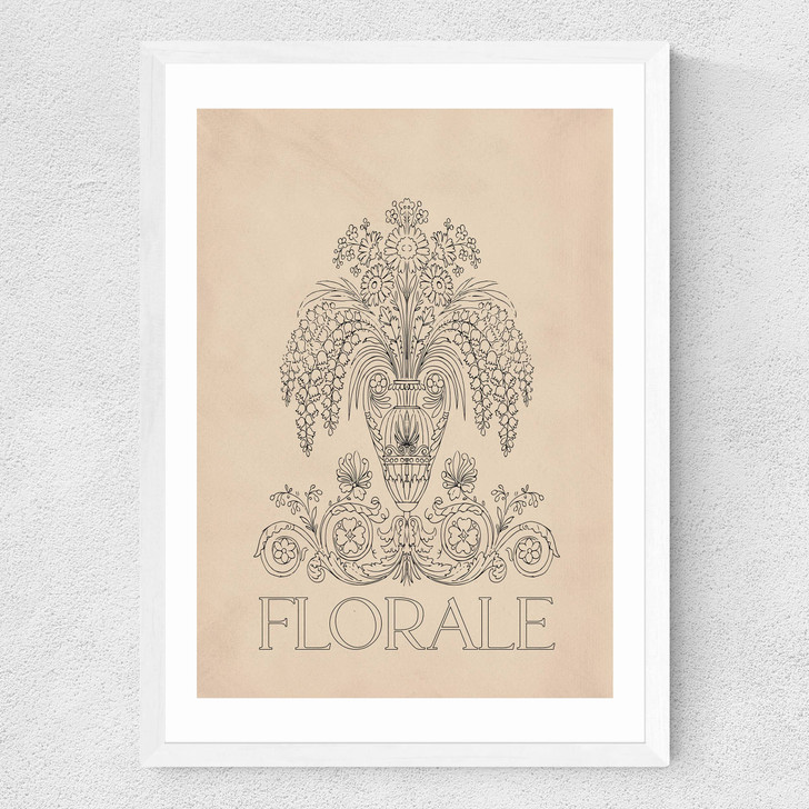Florale I Medium White Frame Florale I Medium White Frame