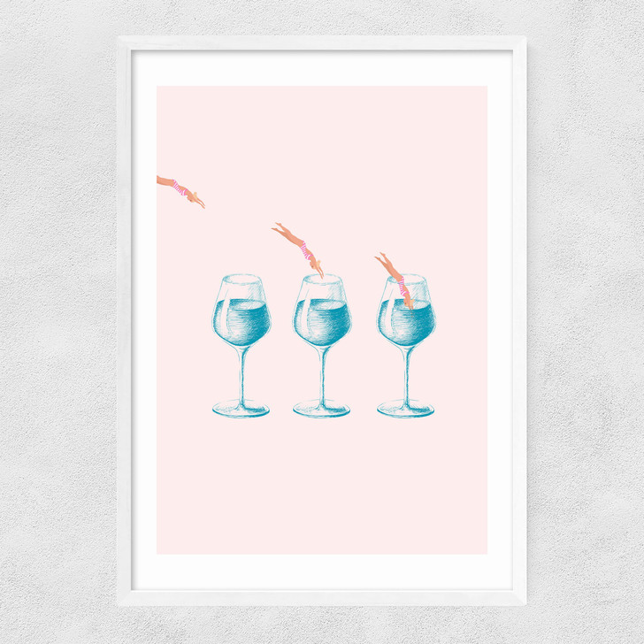 Wine Dive Narrow White Frame Wine Dive Narrow White Frame