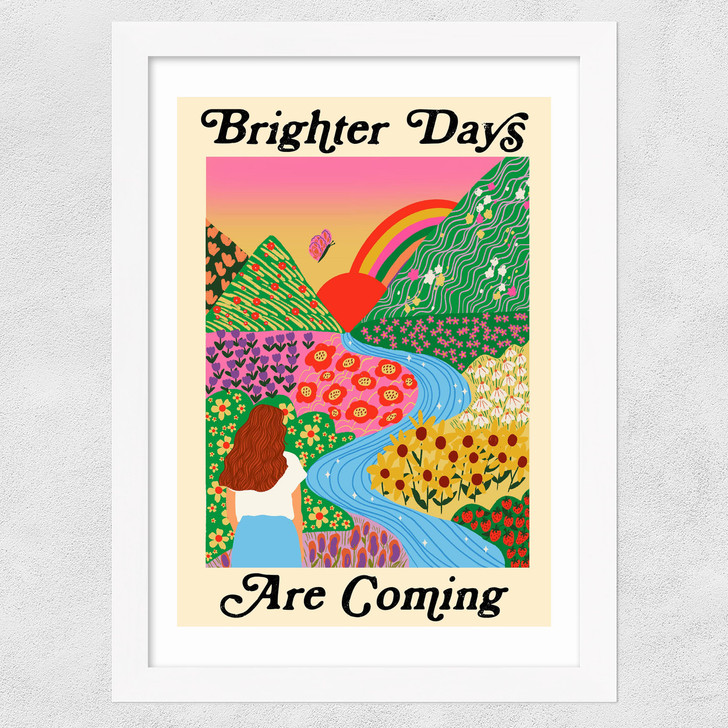 Brighter Days Wide White Frame