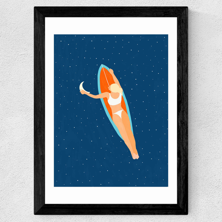 Moon Surfing Wide Black Frame Moon Surfing Wide Black Frame