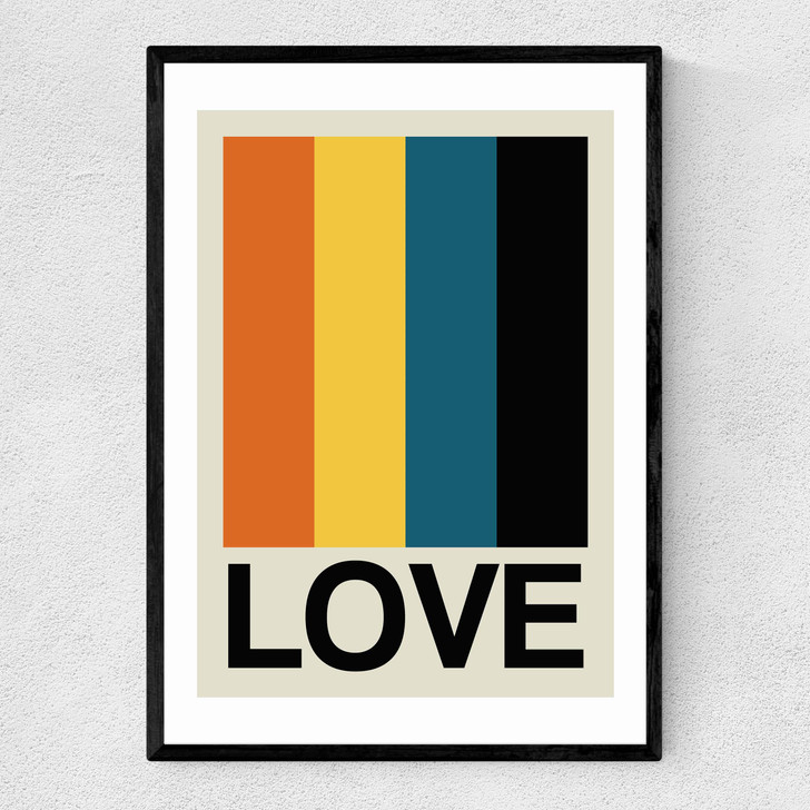 Retro Stripe LOVE Sundaze Narrow Black Frame Retro Stripe LOVE Sundaze Narrow Black Frame
