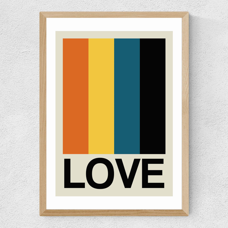 Retro Stripe LOVE Sundaze Medium Oak Frame Retro Stripe LOVE Sundaze Medium Oak Frame