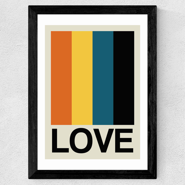 Retro Stripe LOVE Sundaze Wide Black Frame