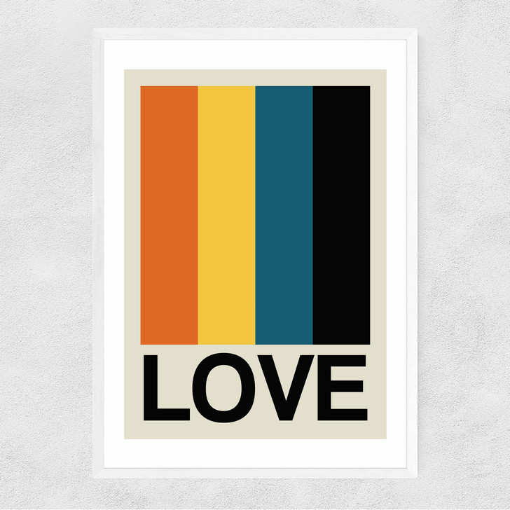 Retro Stripe LOVE Sundaze Narrow White Frame