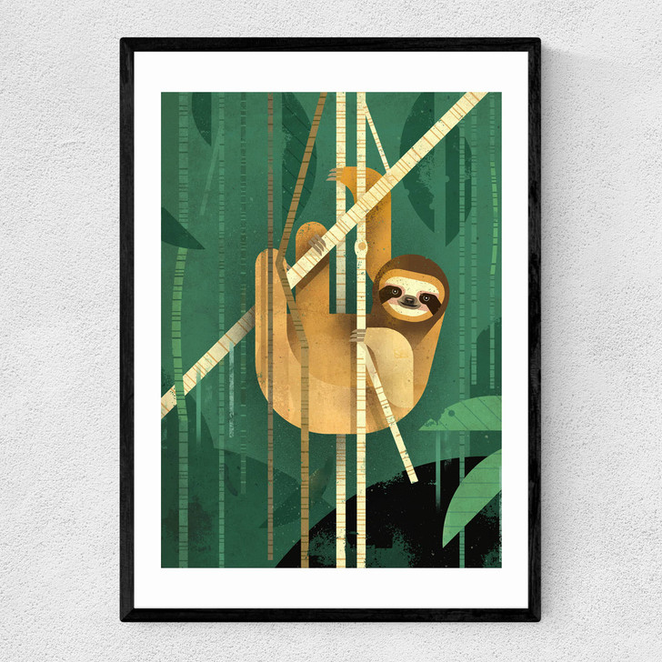 Sloth by Dieter Braun Narrow Black Frame