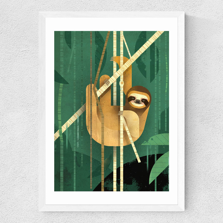 Sloth by Dieter Braun Medium White Frame