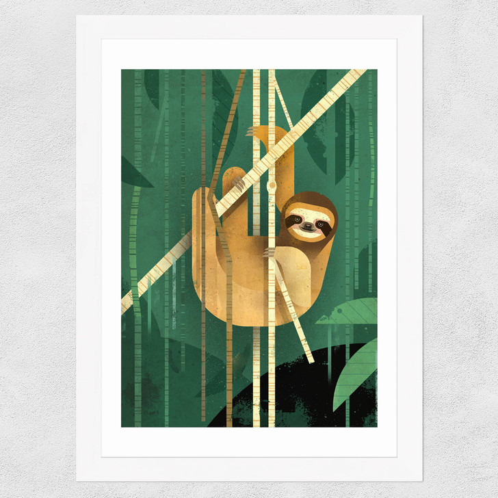 Sloth by Dieter Braun Wide White Frame
