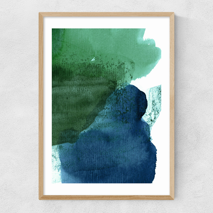 Organic Shapes II Narrow Oak Frame Organic Shapes II Narrow Oak Frame