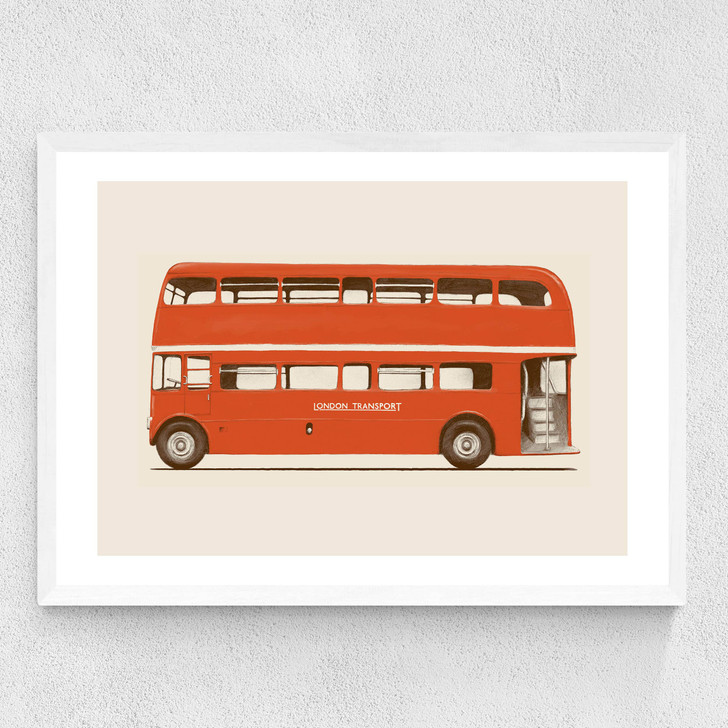 London Bus Medium White Frame London Bus Medium White Frame