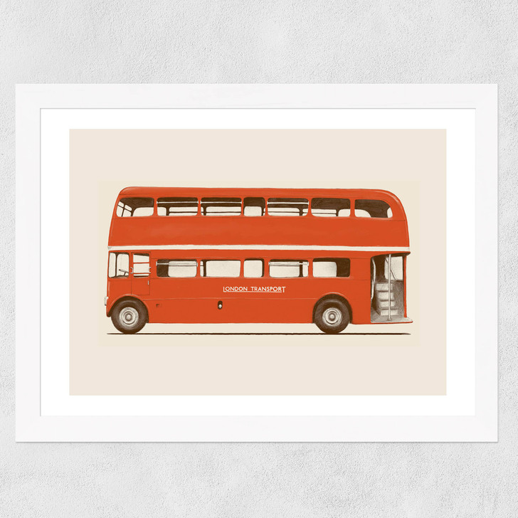London Bus Wide White Frame London Bus Wide White Frame