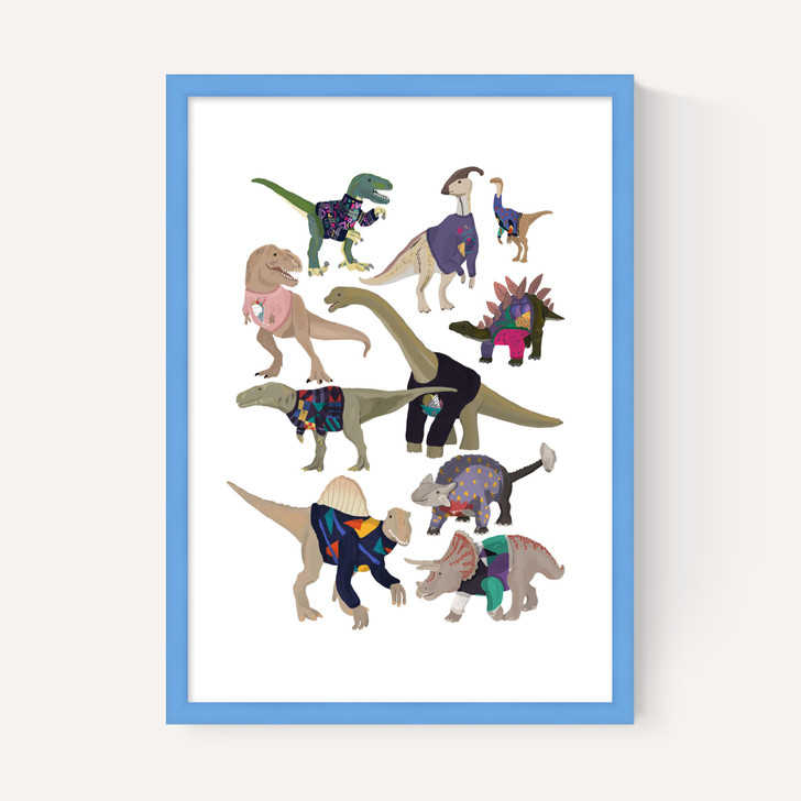 Dinosaurs in 80s Jumpers