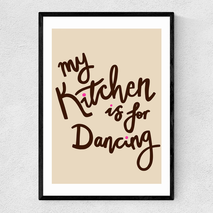 My Kitchen Is For Dancing Narrow Black Frame
