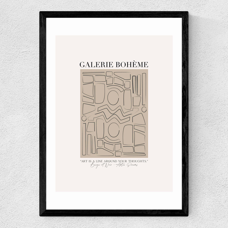 Aztec Beige Medium Black Frame