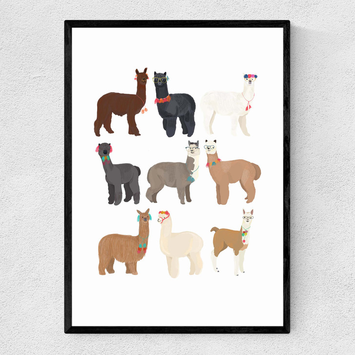 Standing Lamas in Glasses Narrow Black Frame Standing Lamas in Glasses Narrow Black Frame