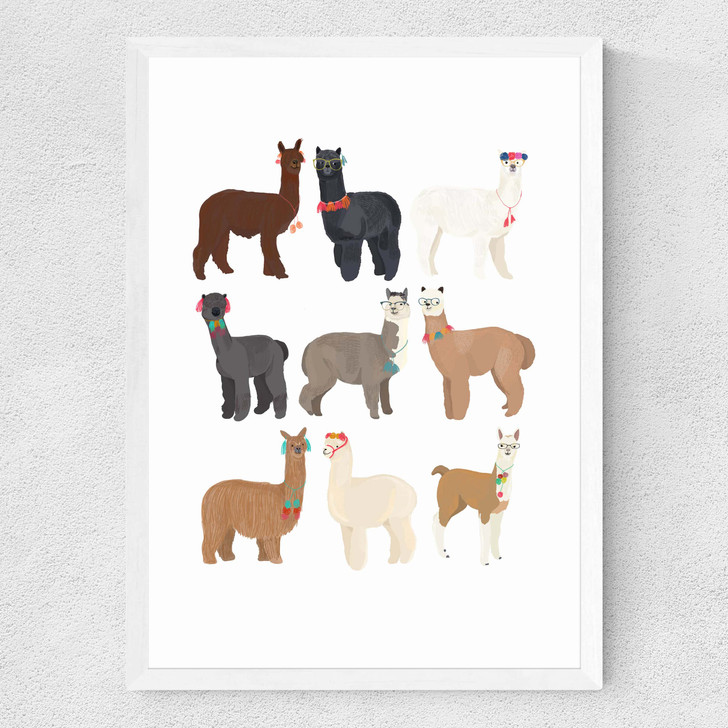 Standing Lamas in Glasses Medium White Frame Standing Lamas in Glasses Medium White Frame