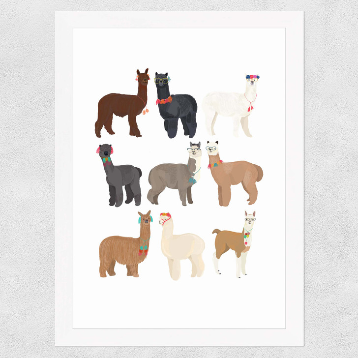 Standing Lamas in Glasses Wide White Frame Standing Lamas in Glasses Wide White Frame