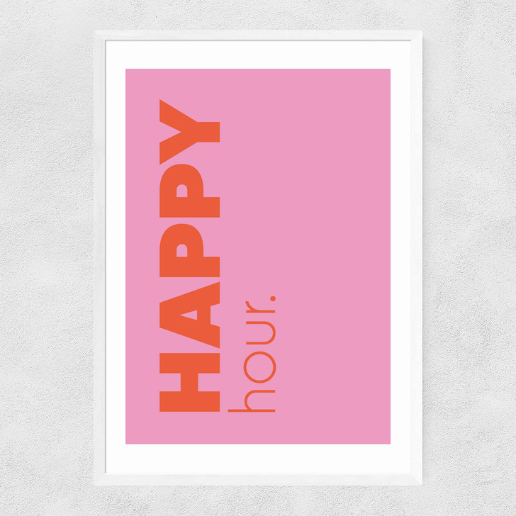 Happy Hour Narrow White Frame