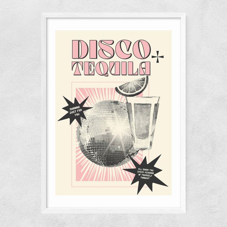 Disco Tequila Pink Narrow White Frame Disco Tequila Pink Narrow White Frame