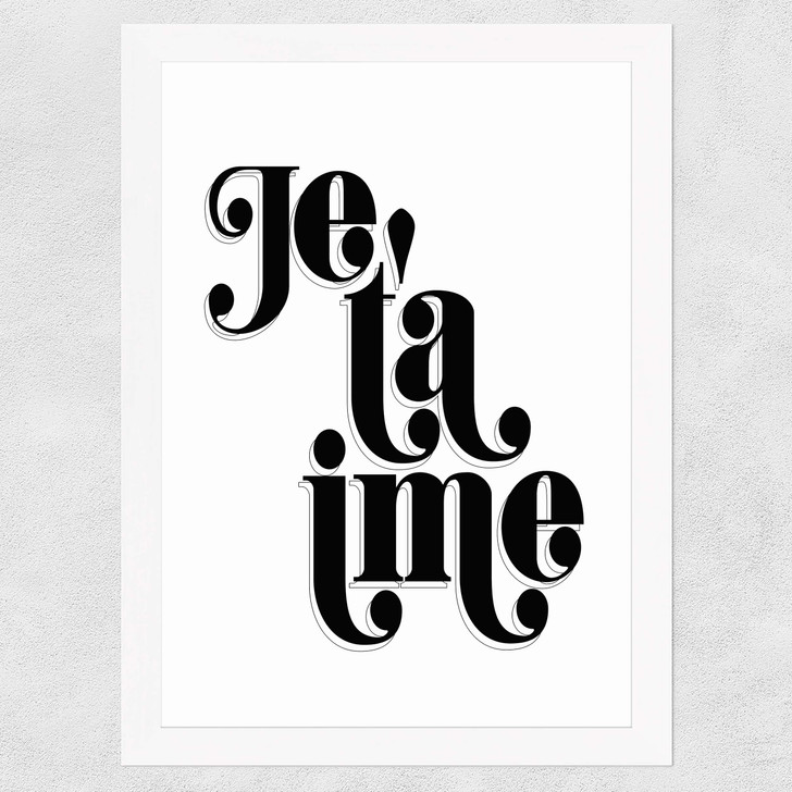 Je T'aime by Honeymoon Hotel Wide White Frame Je T'aime by Honeymoon Hotel Wide White Frame
