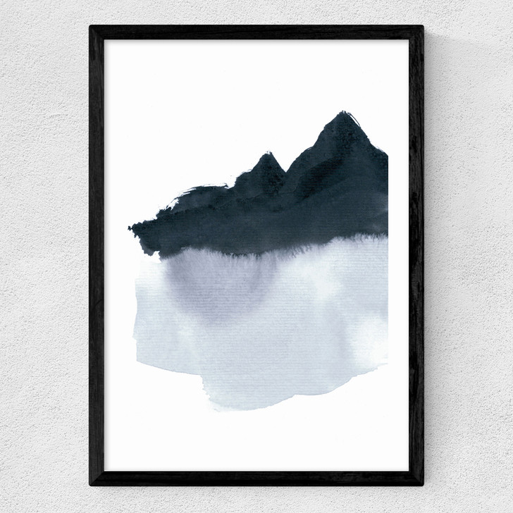 Mountain Scape Minimal Medium Black Frame