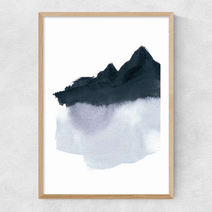 Mountain Scape Minimal Narrow Oak Frame