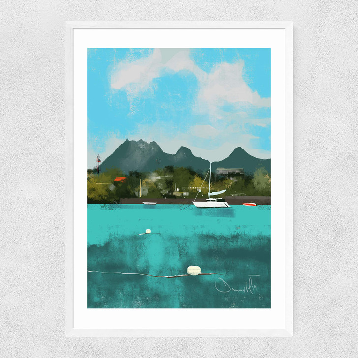 Tropical View Narrow White Frame Tropical View Narrow White Frame