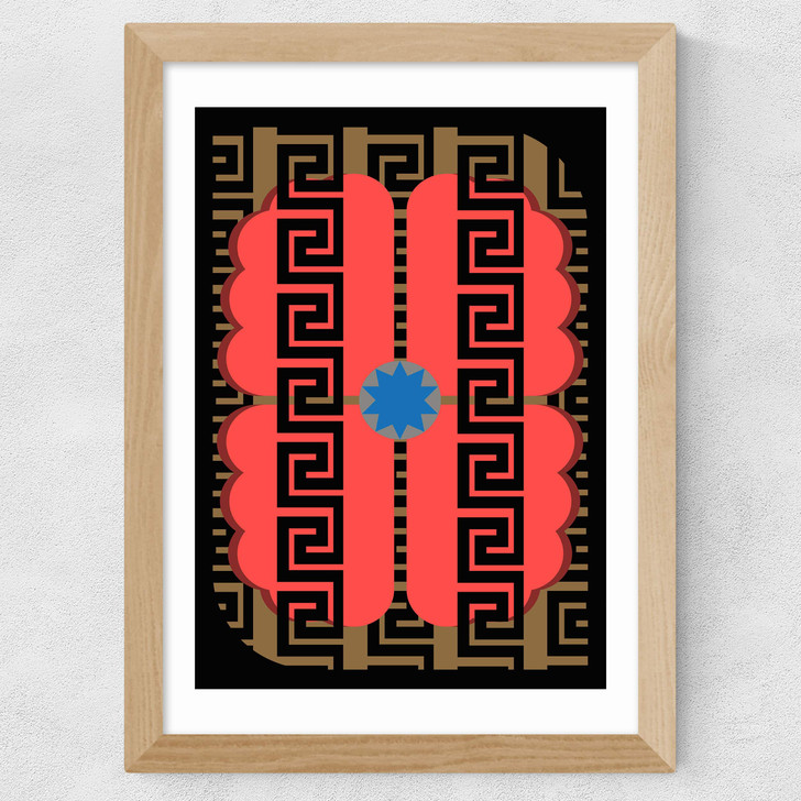 Poppy Baroque Wide Oak Frame