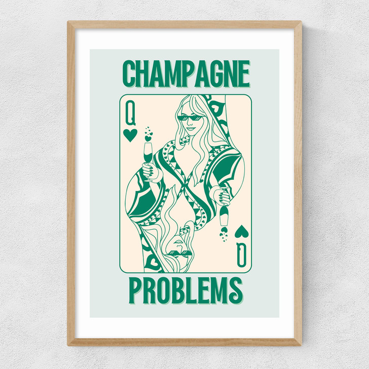 Champagne Problems Narrow Oak Frame Champagne Problems Narrow Oak Frame