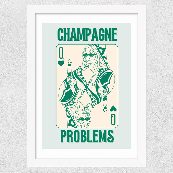 Champagne Problems Wide White Frame Champagne Problems Wide White Frame