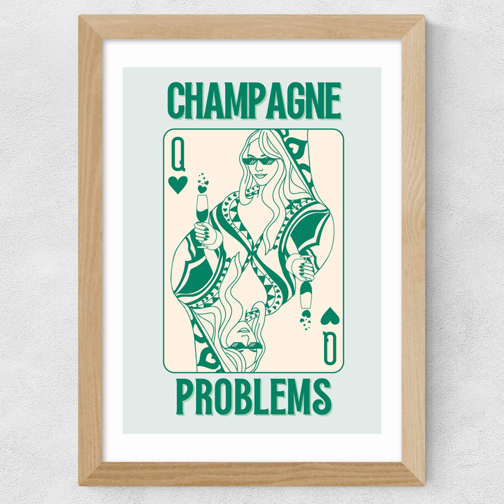 Champagne Problems Wide Oak Frame