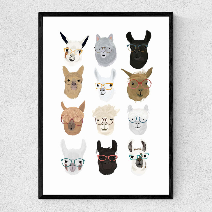 Lamas in Glasses Narrow Black Frame