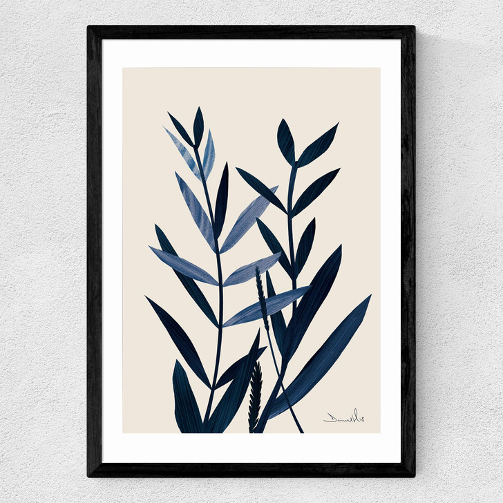 Blue Plant I Medium Black Frame