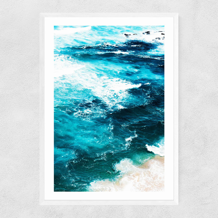 Sea Foam by 83 Oranges Narrow White Frame