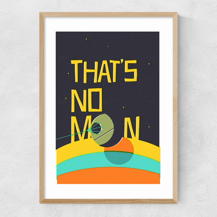 That's No Moon Narrow Oak Frame