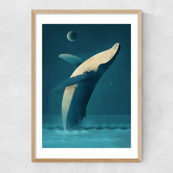 Humpback Whale Narrow Oak Frame Humpback Whale Narrow Oak Frame