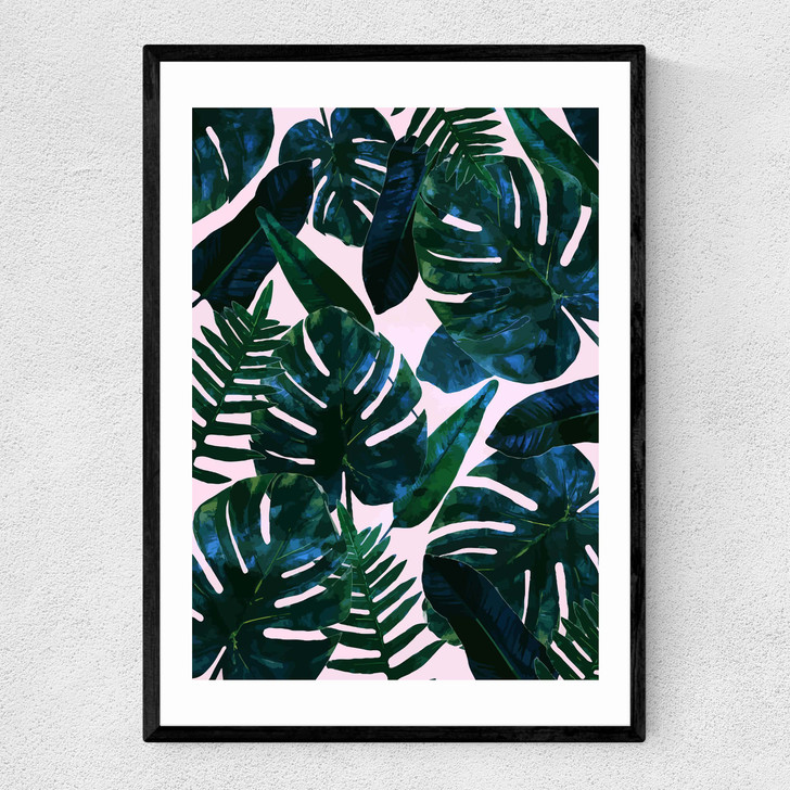 Leaves Narrow Black Frame