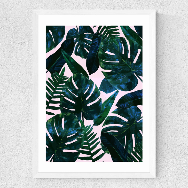 Leaves Medium White Frame