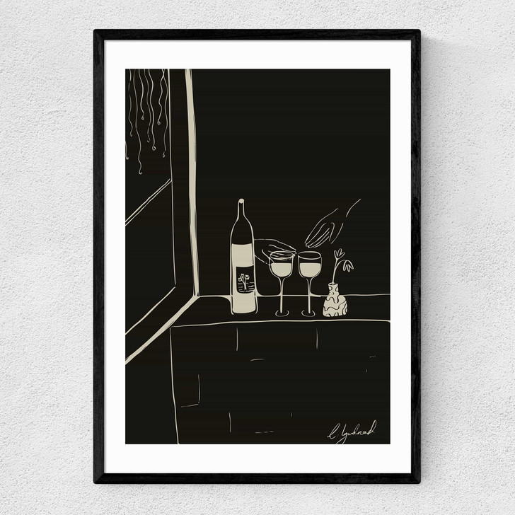Wine and Friends Narrow Black Frame Wine and Friends Narrow Black Frame
